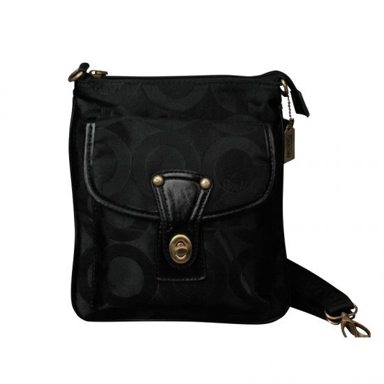 Coach Turnlock Signature Small Black Crossbody Bags EPN | Women